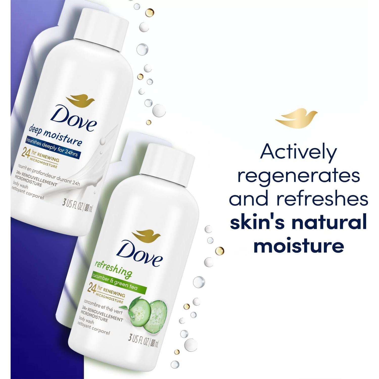 Dove Gel de Ducha Hidratante Profundo y Pepino Refrescante 2-Pack