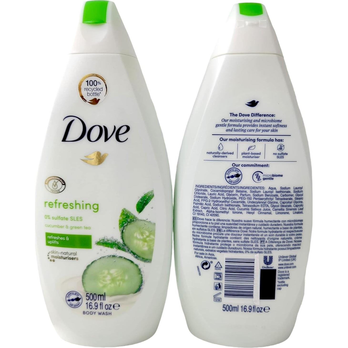 Gel de Ducha Dove Nutritivo 500ml Pepino y Té Verde