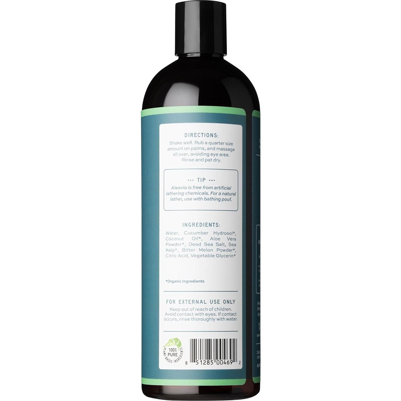 Jabón Corporal Orgánico Aleavia con Pepino y Melón Amargo 453g