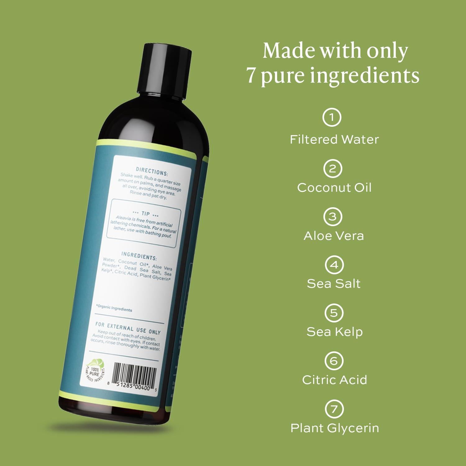 Jabón Corporal Orgánico Aleavia con Pepino y Melón Amargo 453g