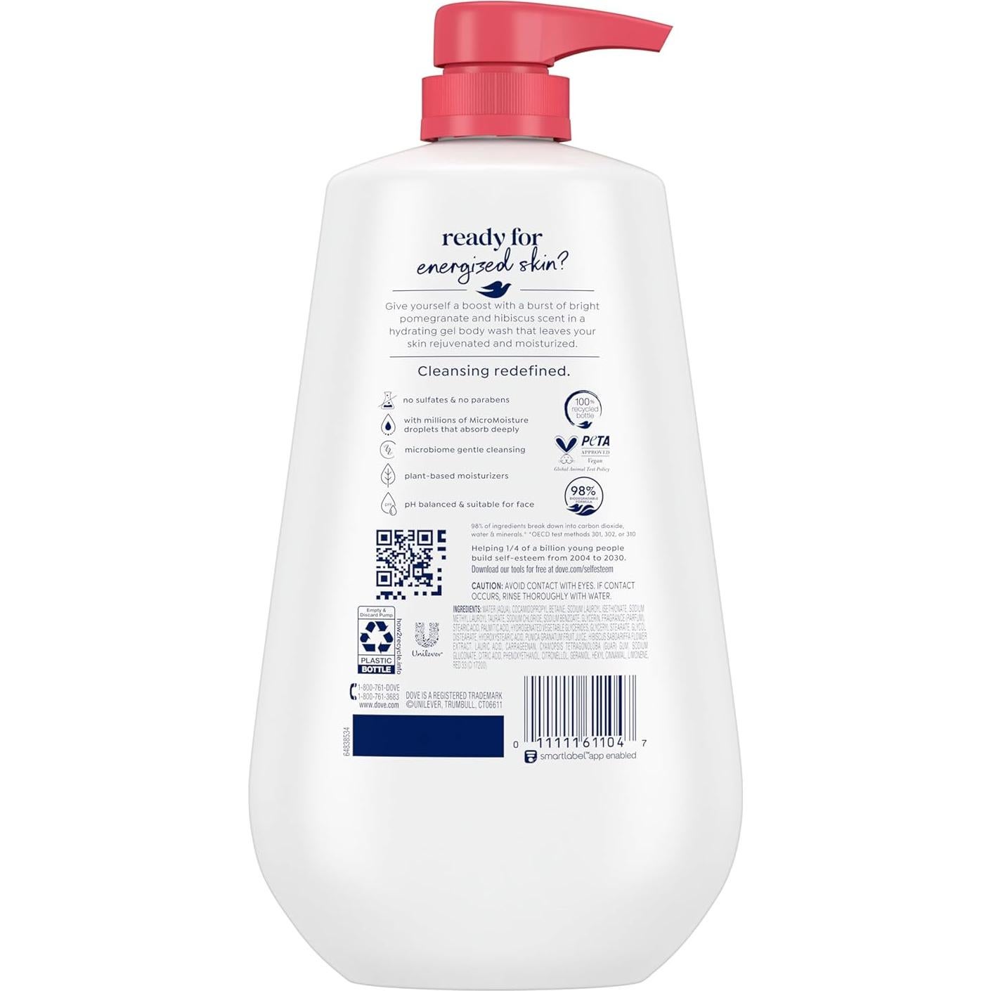 Gel de Ducha Dove Rejuvenecedor 907 ml Granada Hibisco