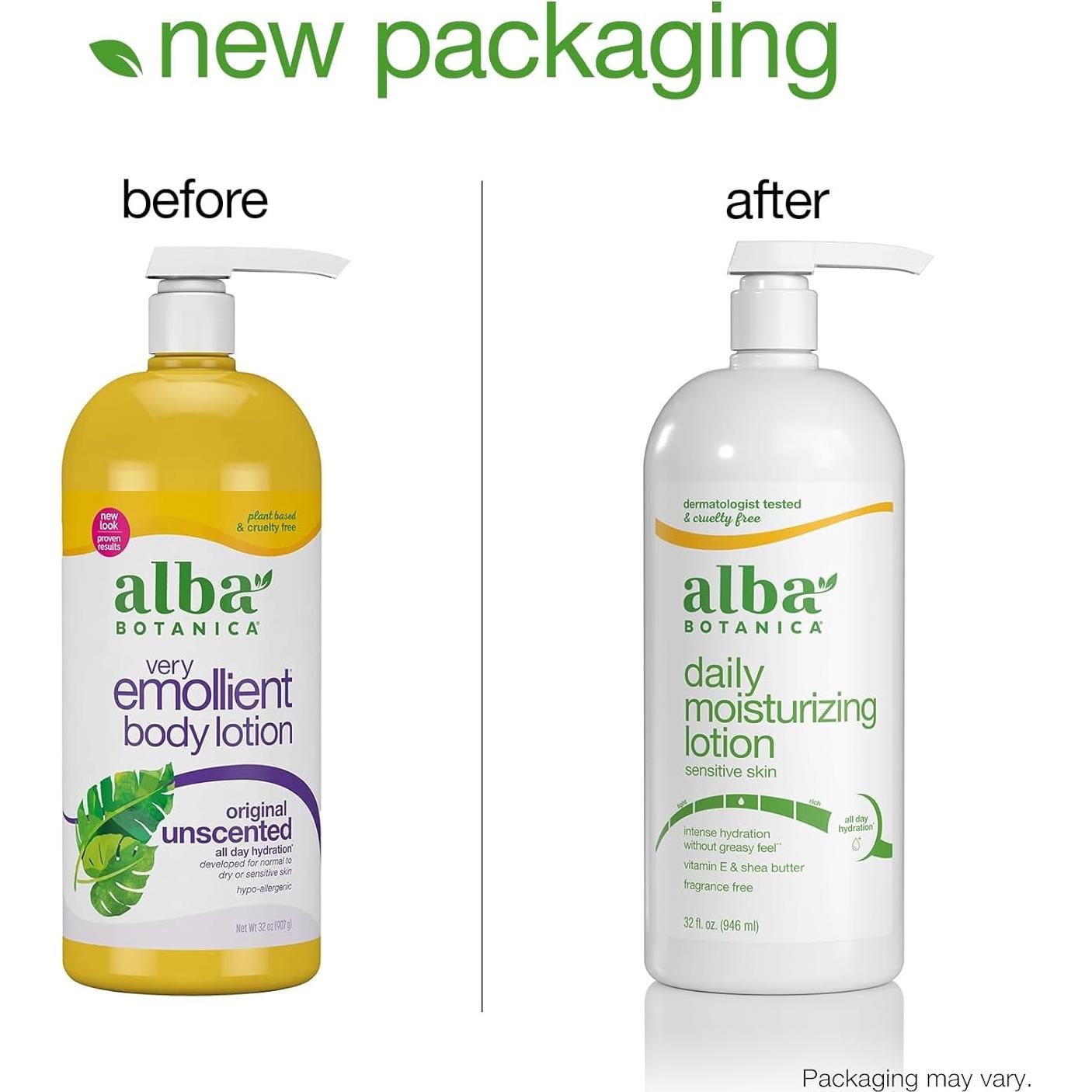 Loción Hidratante Diaria Alba Botanica 32 Oz Sin Fragancia