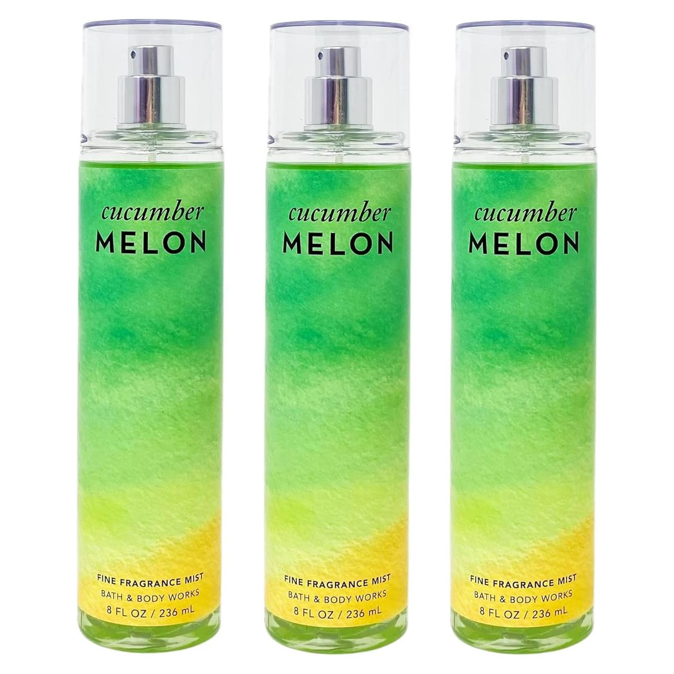 Bruma de Fragancia Fina Melón y Pepino Bath & Body Works 3 Pack