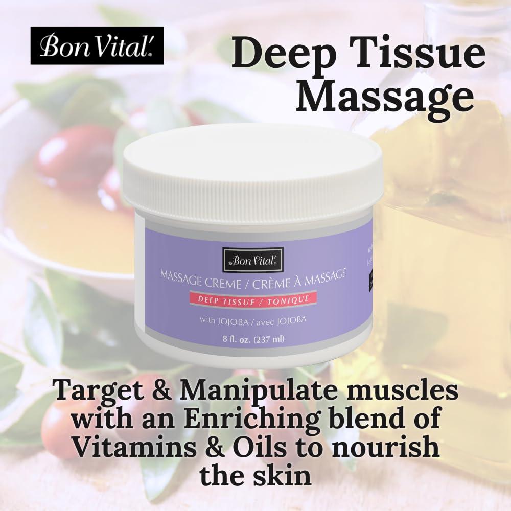Crema de Masaje Bon Vital 8 Oz - Tejido Profundo Hidratante