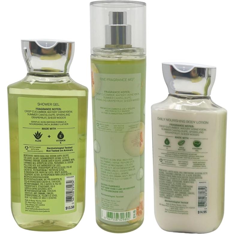 Conjunto de Regalo 3 Piezas Pepino y Melón Bath & Body Works