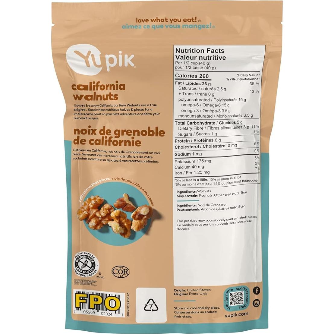 Nueces Crudas Yupik 185 g Sin Gluten y Kosher - Snacks Saludables