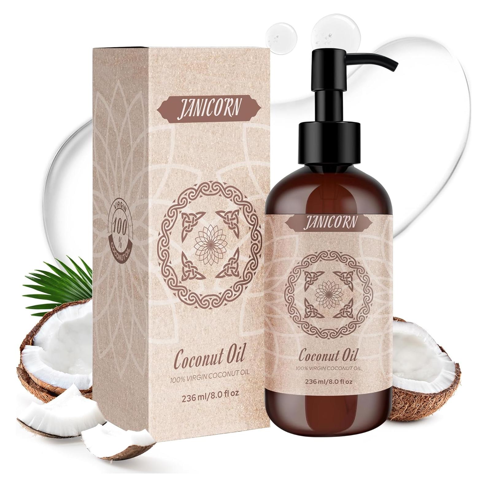 Aceite de Coco Virgen Puro 236 ml - Prensado en Frío Sin Aroma