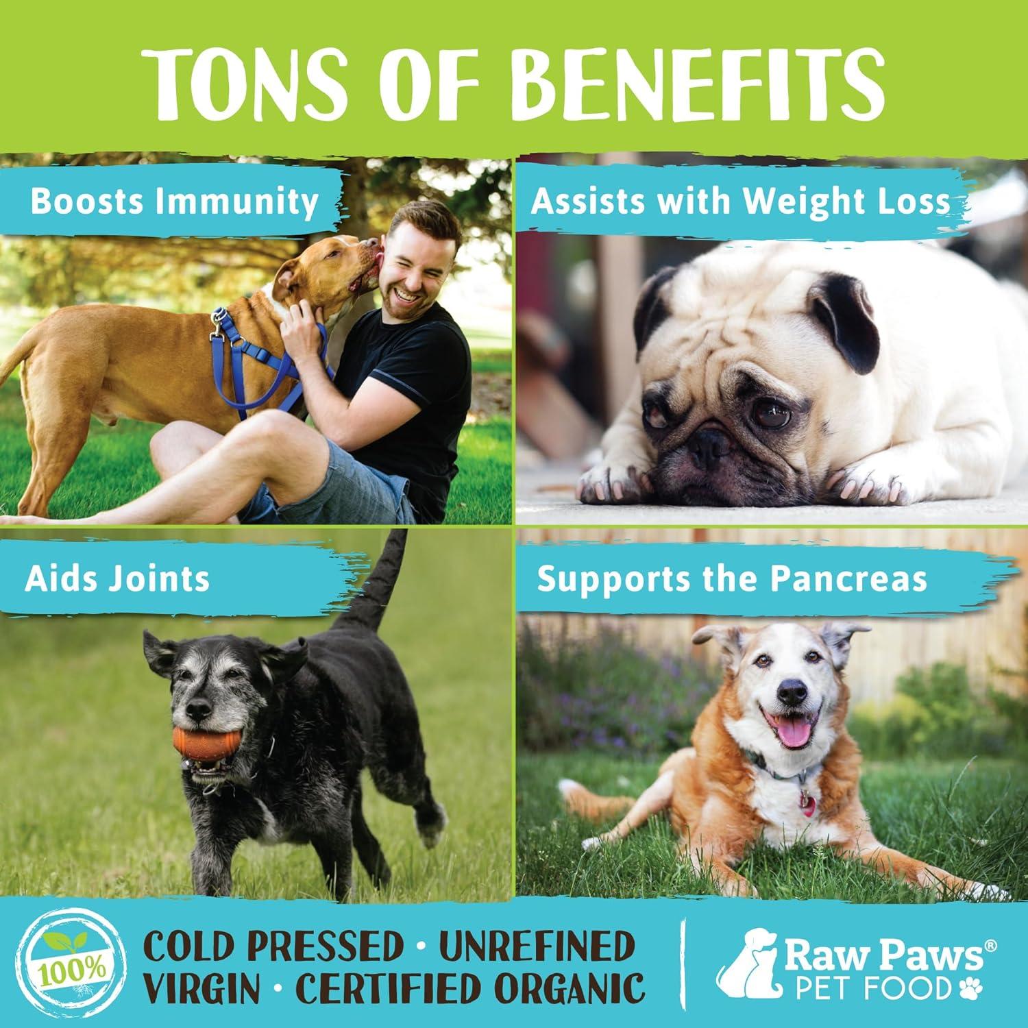 Aceite de Coco Orgánico Virgen Raw Paws 226 g para Mascotas