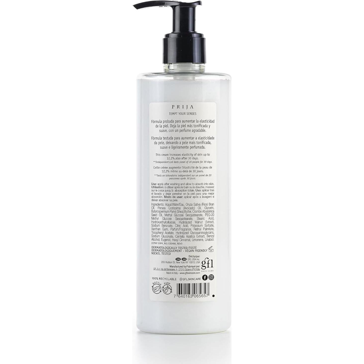 Crema Corporal Tónica Prija 380 ml - Hidratación y Elasticidad Vegana