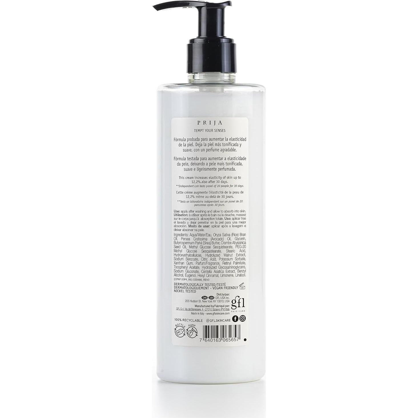 Crema Corporal Tónica Prija 380 ml - Hidratación y Elasticidad Vegana