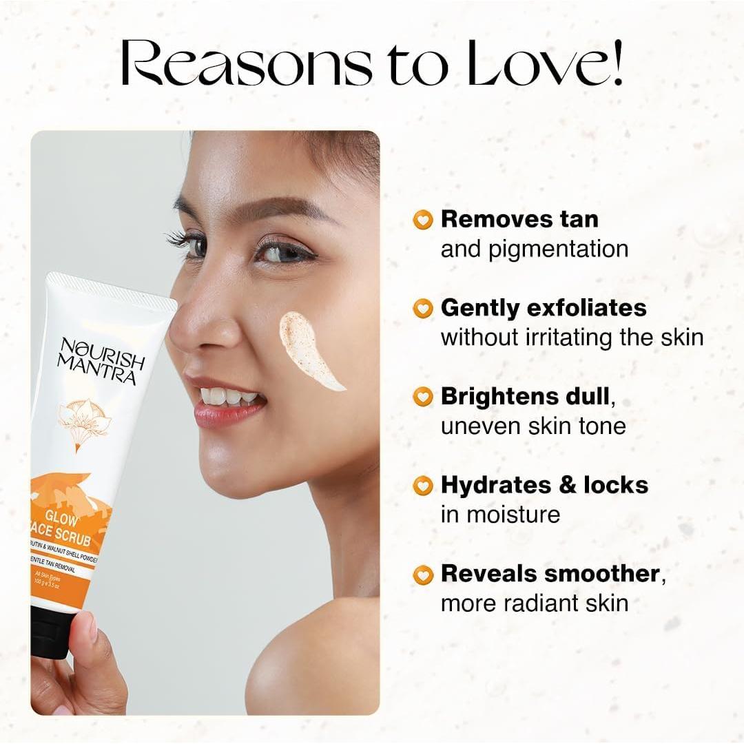 Exfoliante Facial Nourish Mantra Glow 100 ml | Elimina Bronceado y Mejora Tono de Piel