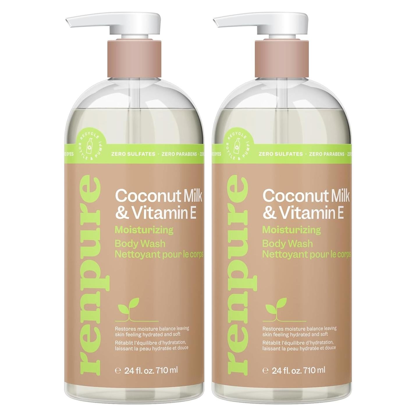 Jabón Corporal Hidratante Renpure 710ml Leche de Coco Vitamina E