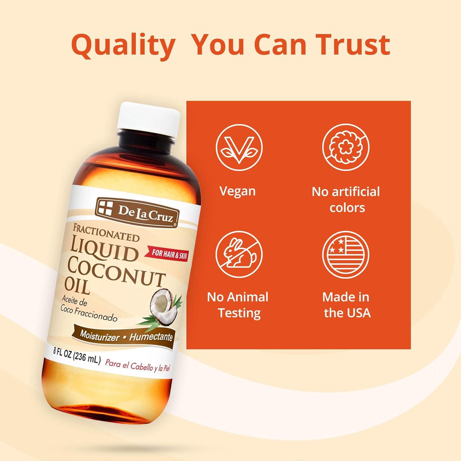 Aceite de Coco Líquido Fraccionado De La Cruz 236.6 ML