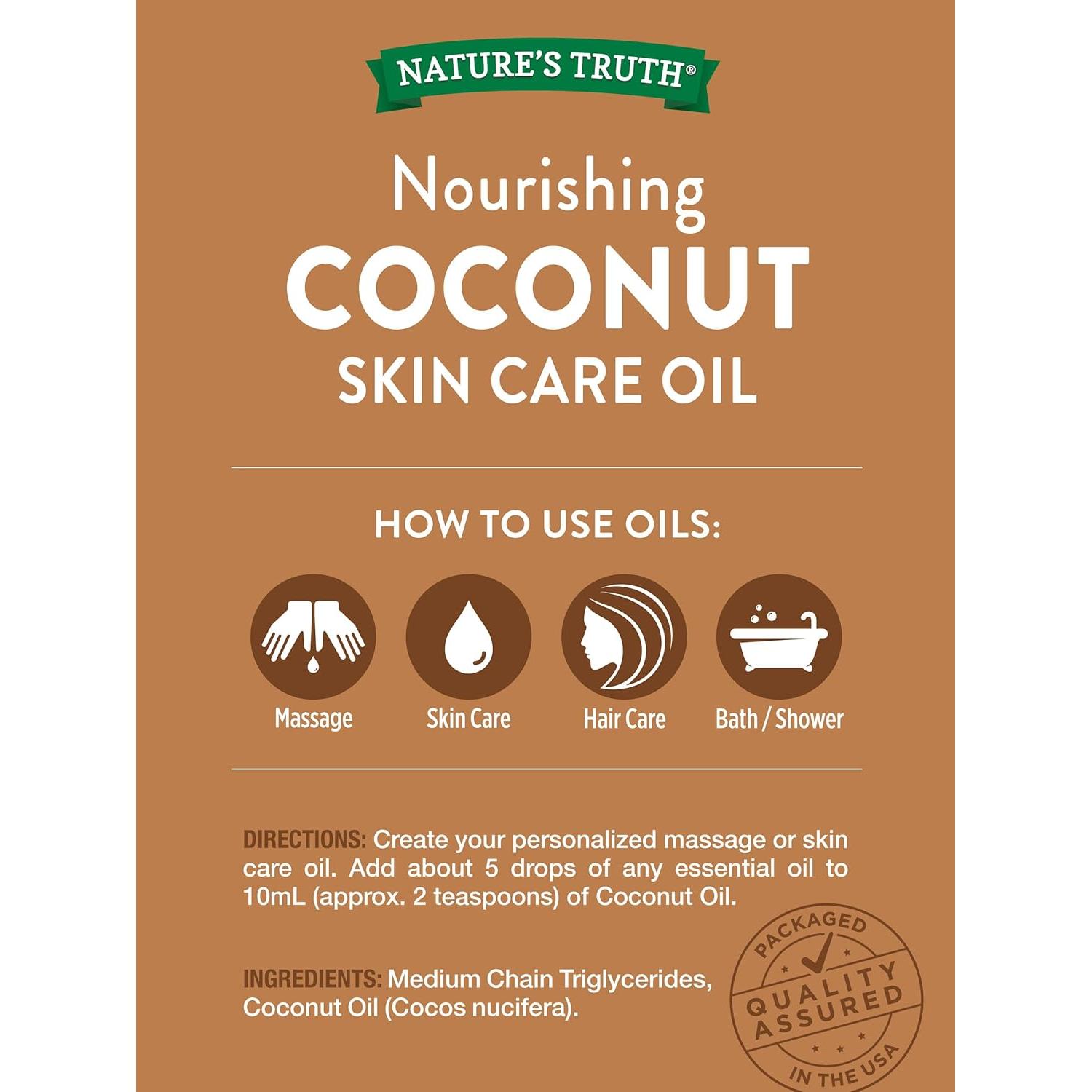 Aceite de Coco Nature's Truth 118.3 ml Sin Fragancia