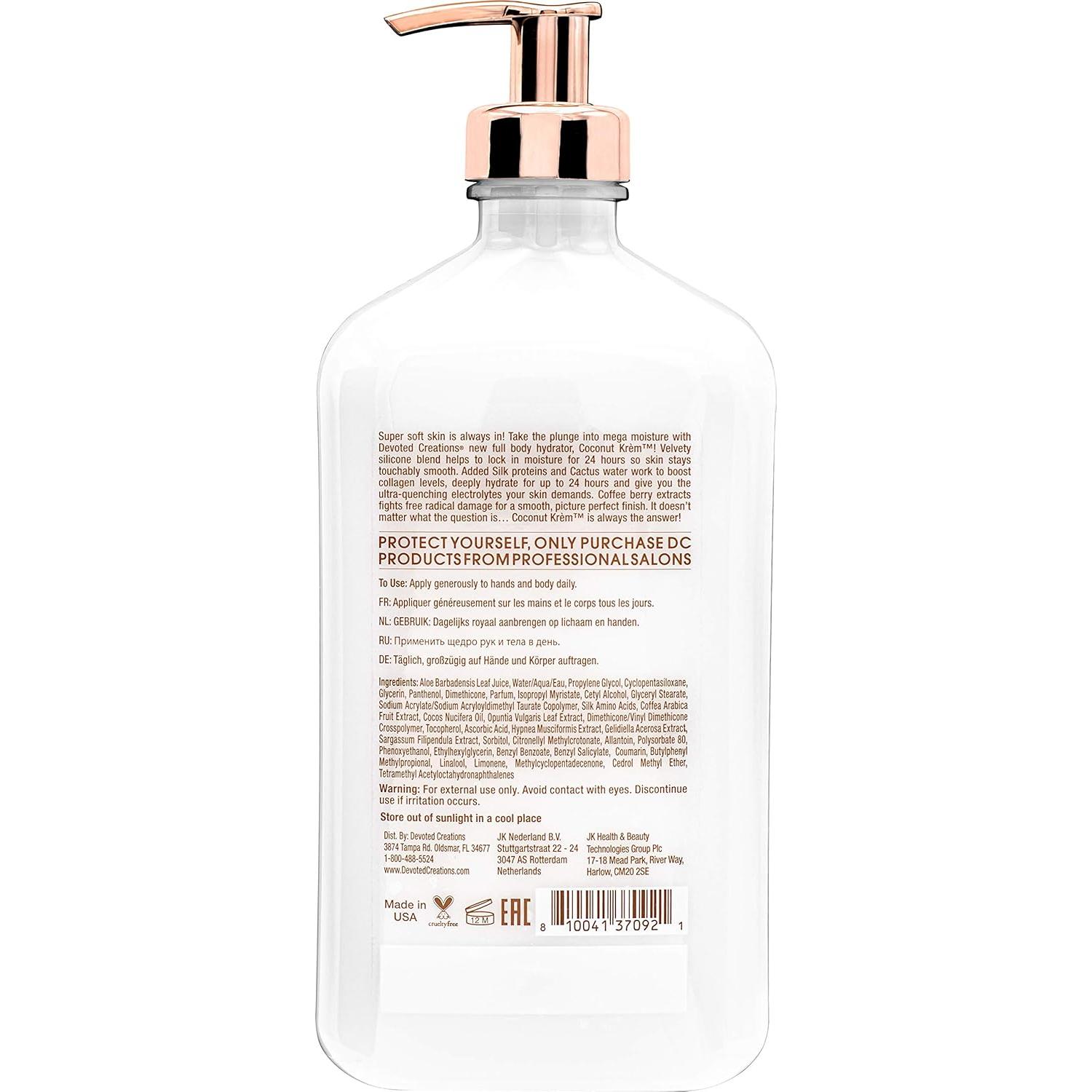 Crema Hidratante de Coco Devoted Creations 518 g - Ultra Hidratante