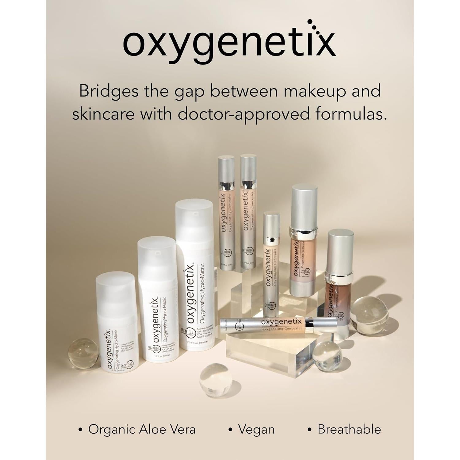 Base Oxigenante Oxygenetix 42g | Maquillaje Transpirable para Piel Sensible