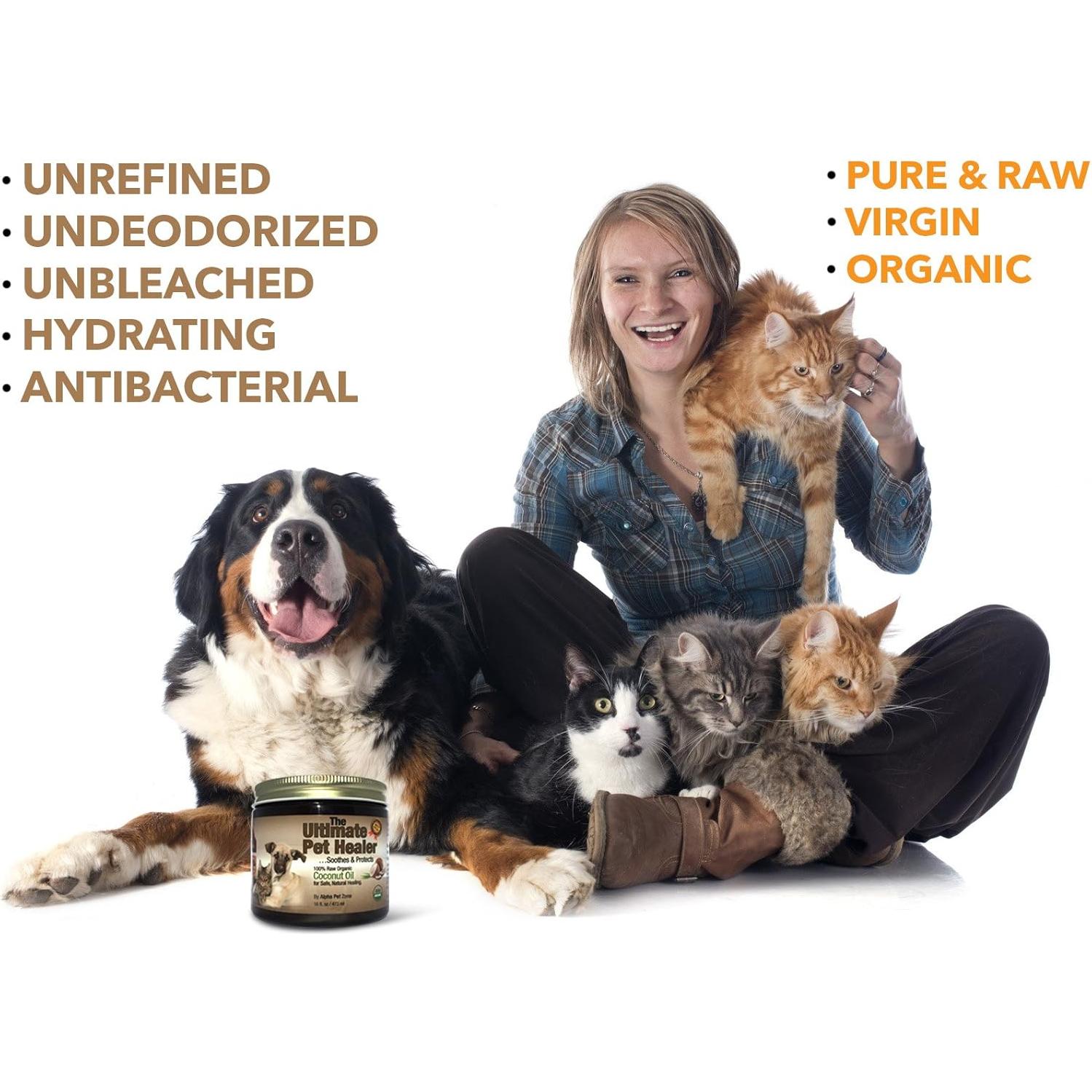 Aceite de Coco Orgánico Alpha Pet Zone 473 ml - Piel y Pelaje