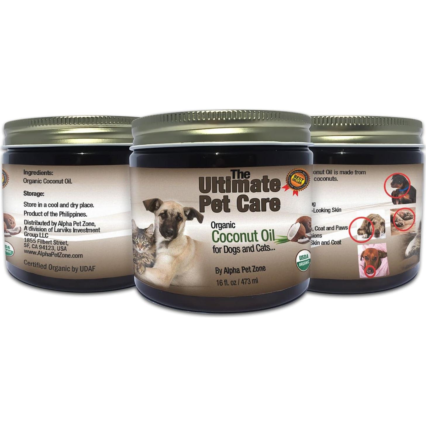 Aceite de Coco Orgánico Alpha Pet Zone 473 ml - Piel y Pelaje