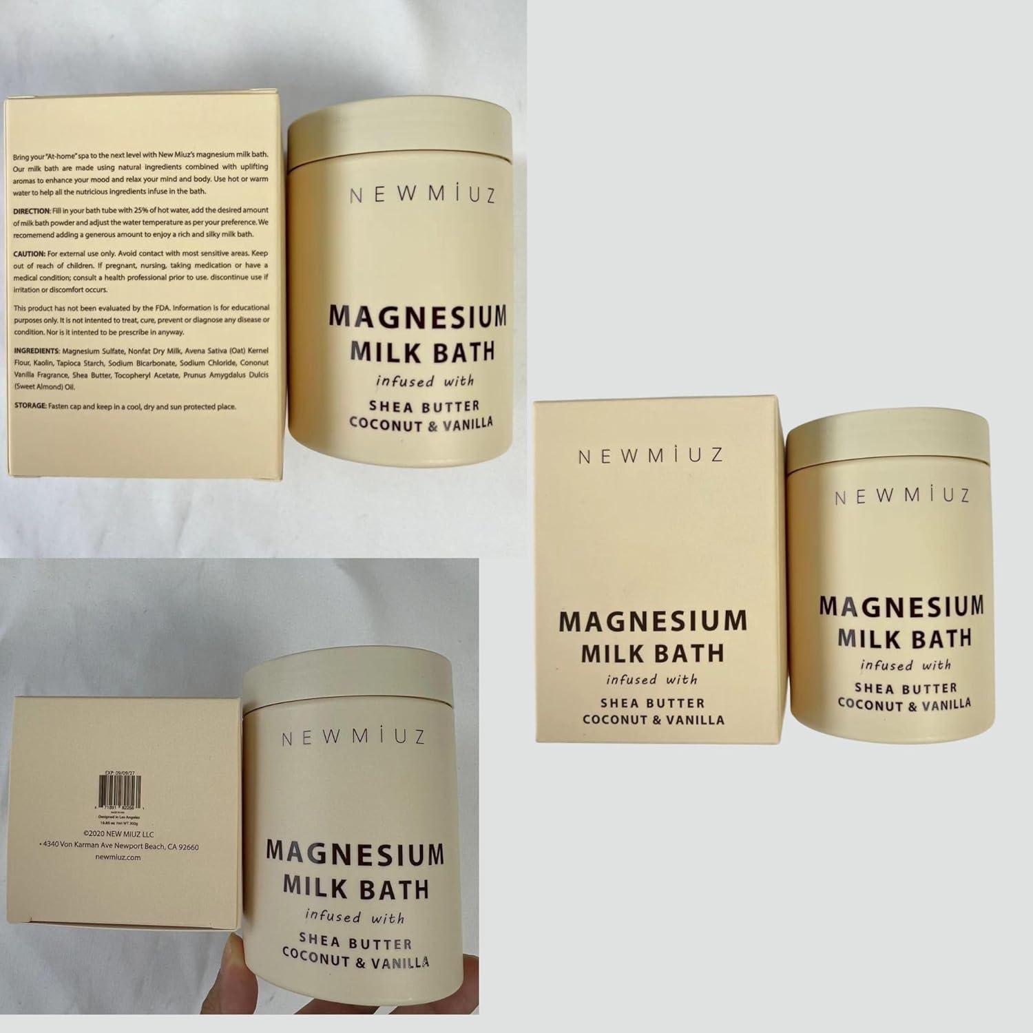 Leche de Baño de Magnesio 300g New Miuz Coco Vainilla Hidratante