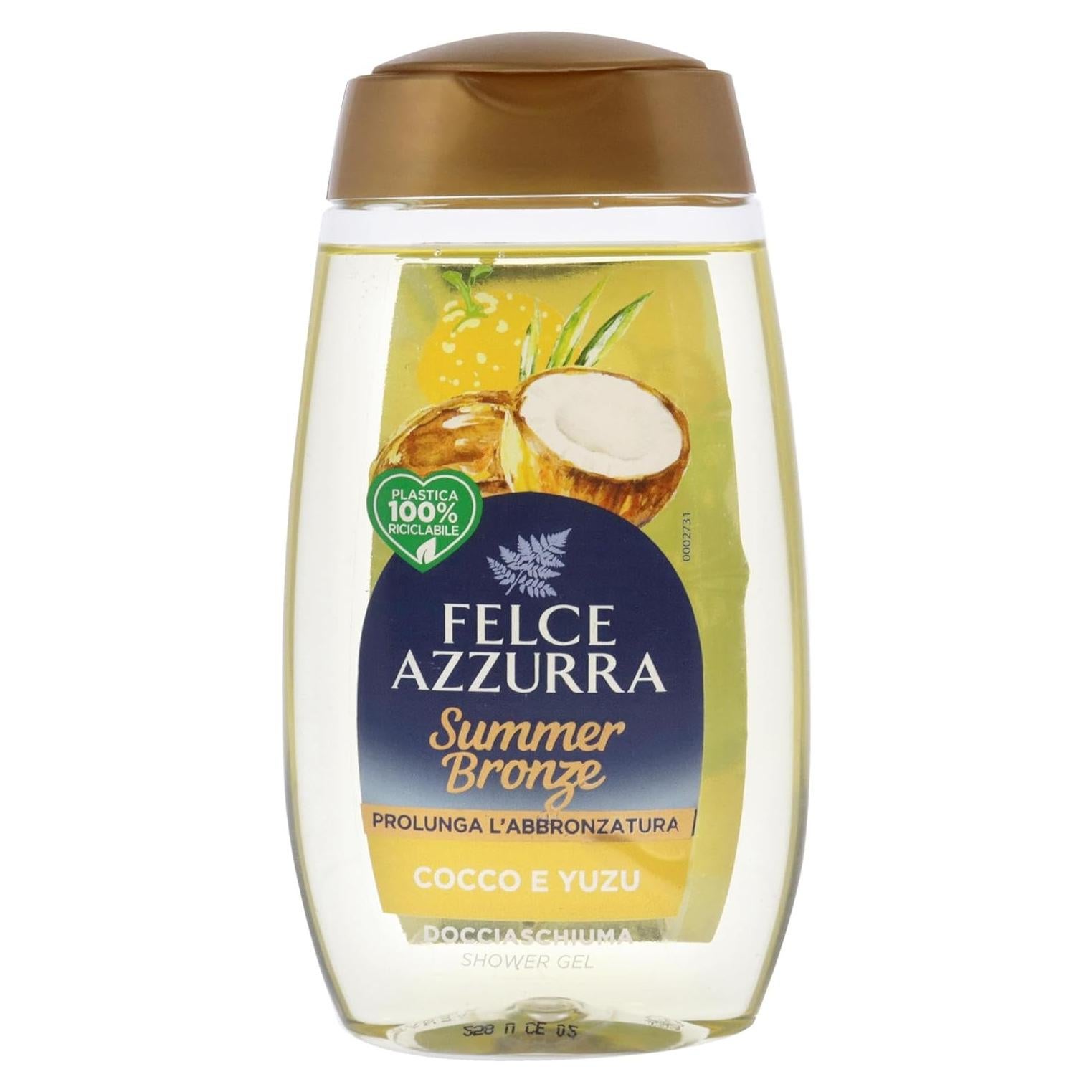 Gel de Ducha Felce Azzurra Bronce de Verano 240g - Coco y Yuzu