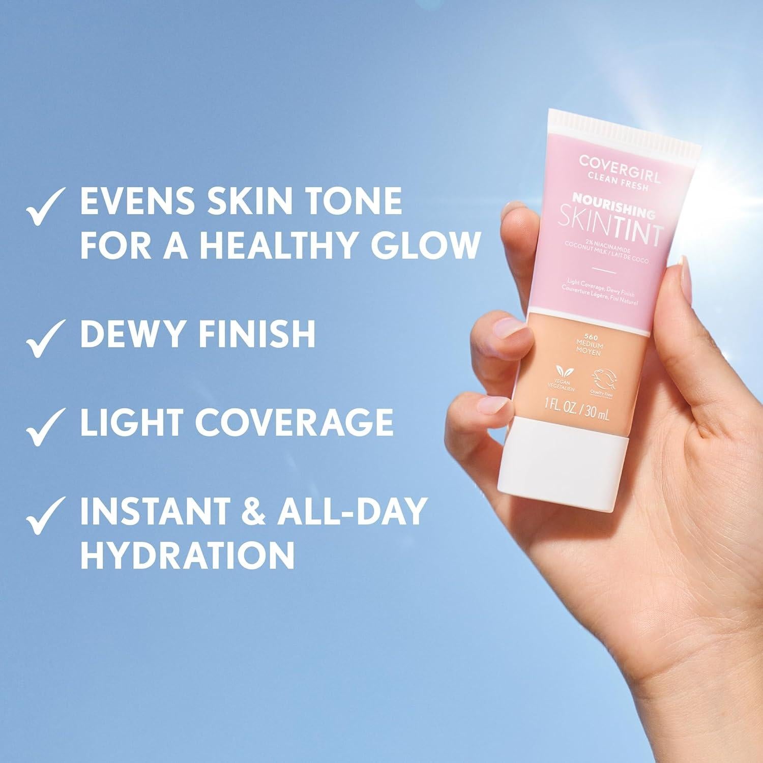 Base Líquida Hidratante Covergirl Clean Fresh 29.57 ml 550 Claro/Medio