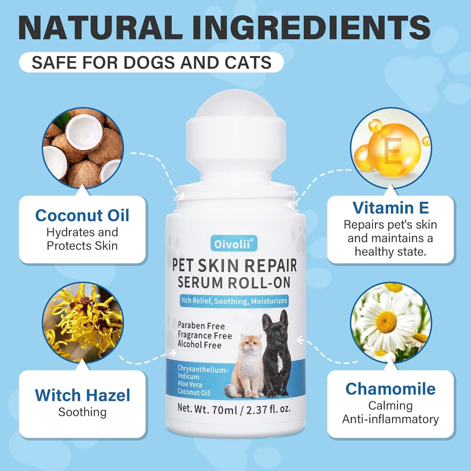 Roll-On Cuidado de Piel para Perros y Gatos Oivolii 68ml