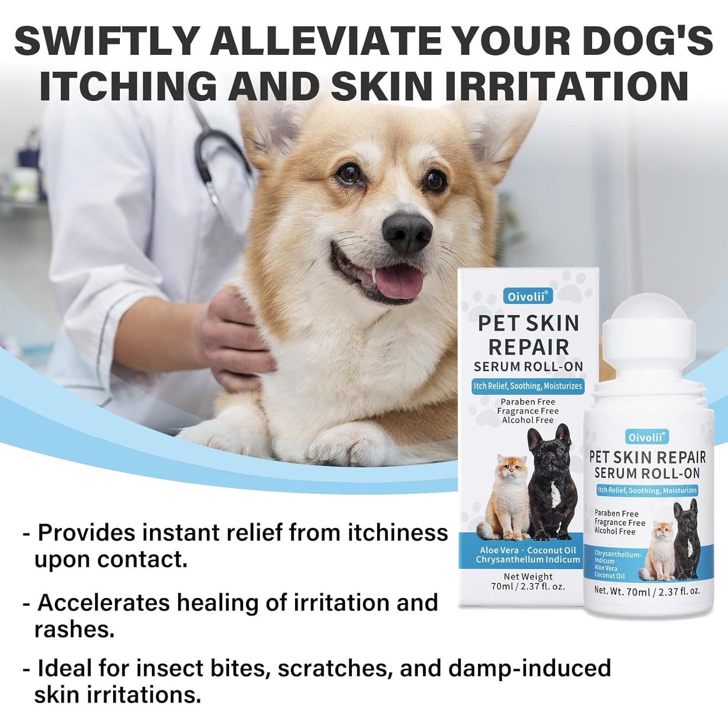 Roll-On Cuidado de Piel para Perros y Gatos Oivolii 68ml