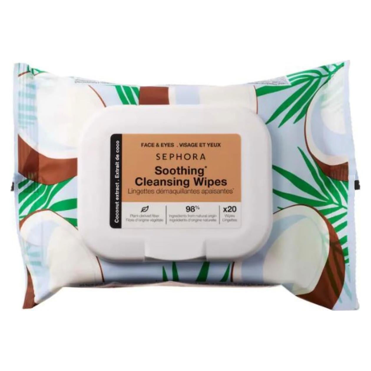 Toallitas Limpiadoras Calmantes de Coco Sephora - 20 Unidades