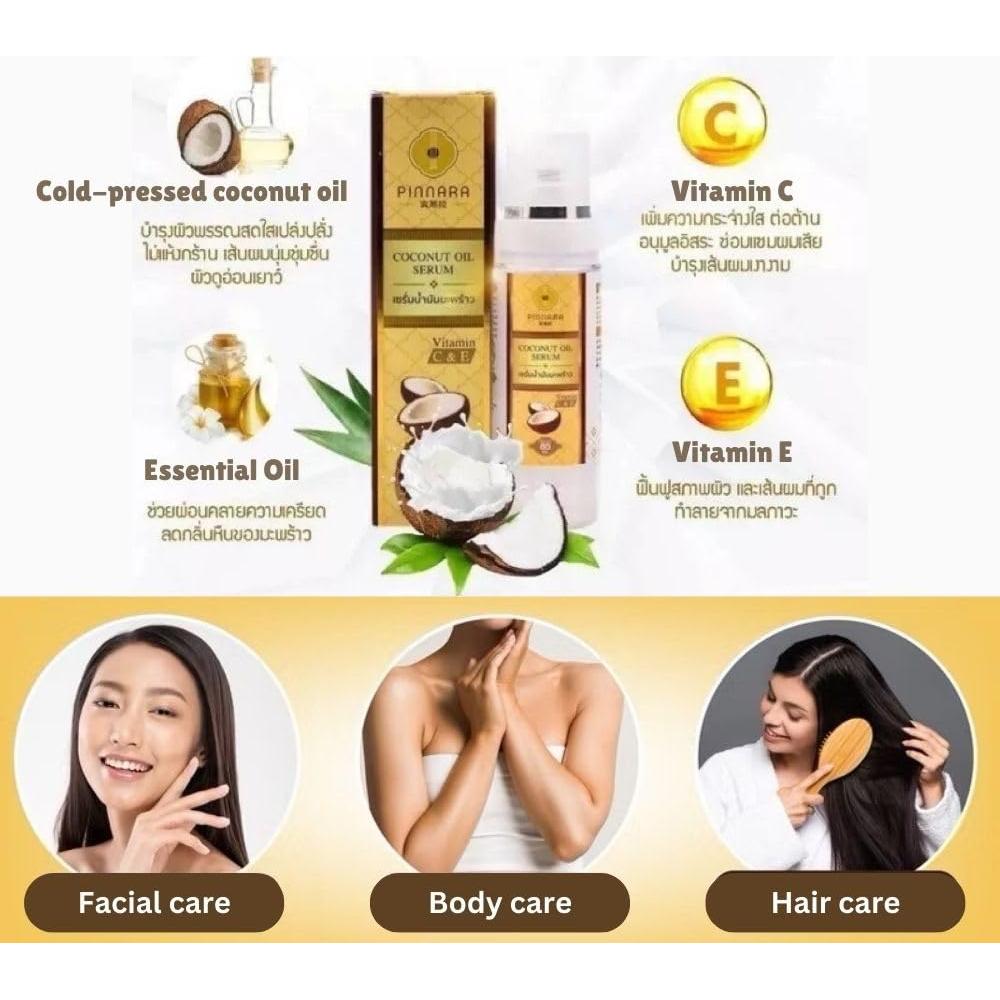 Suero de Aceite de Coco Pinnara 85 ml - Hidratante Piel y Cabello