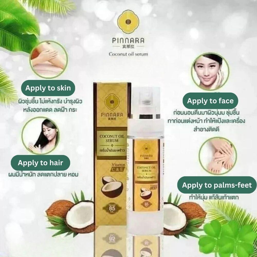 Suero de Aceite de Coco Pinnara 85 ml - Hidratante Piel y Cabello