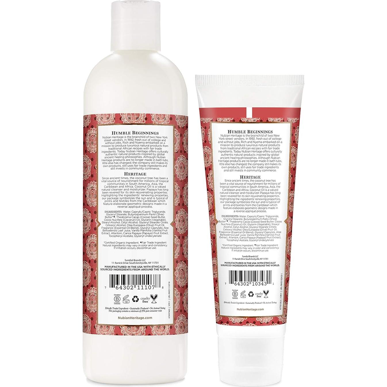 Hidratante Nubian Heritage Coco y Papaya 2 Piezas 482g