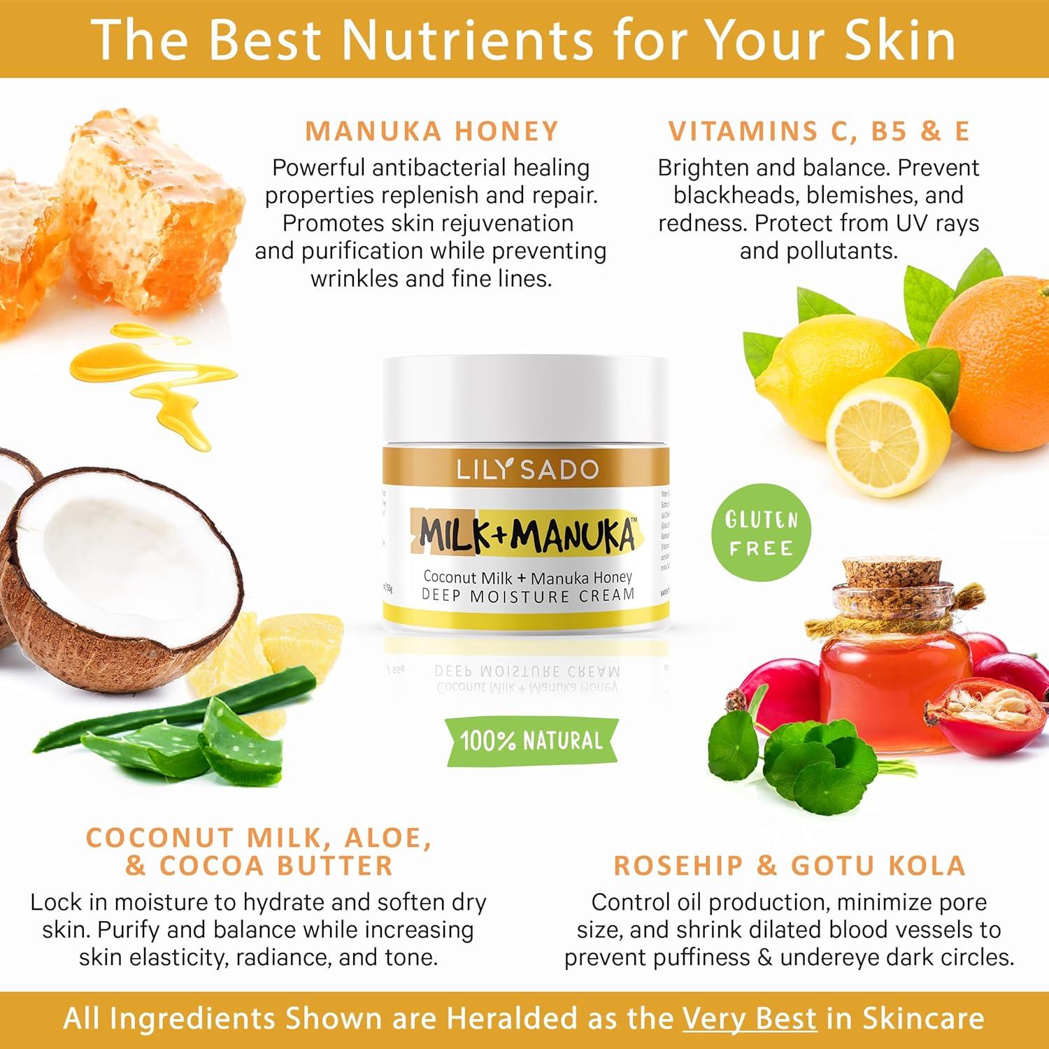 Crema Facial Hidratante Lily Sado 56.7g con Miel de Manuka