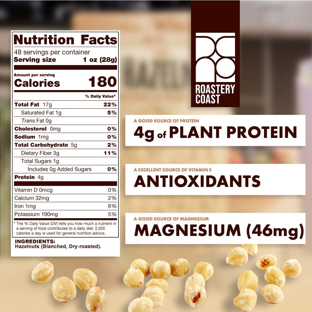 Avellanas Tostadas Secas Roastery Coast 1.36 KG Sin Sal