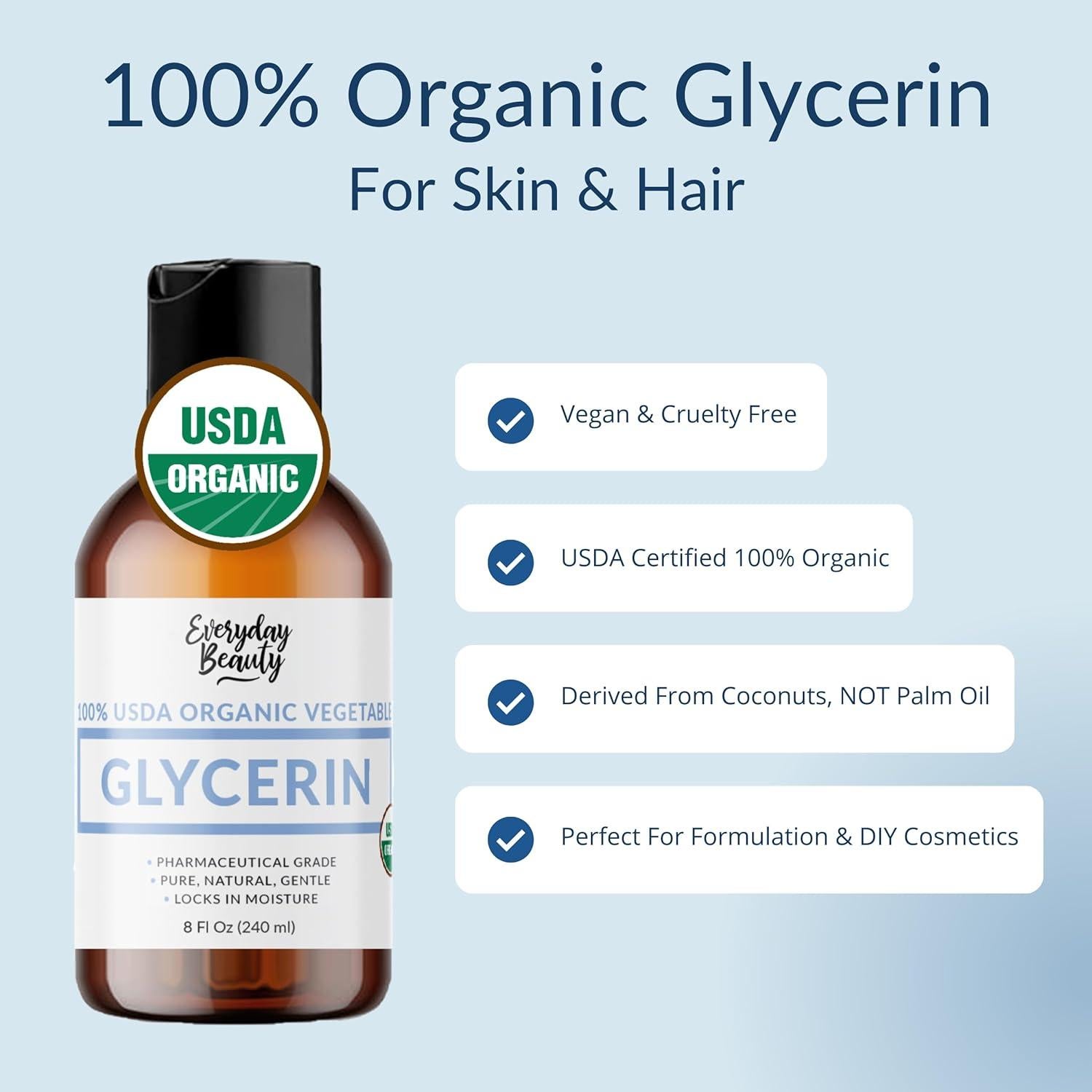 Glicerina 100% Orgánica Belleza Diaria 236.6 ml Hidratante