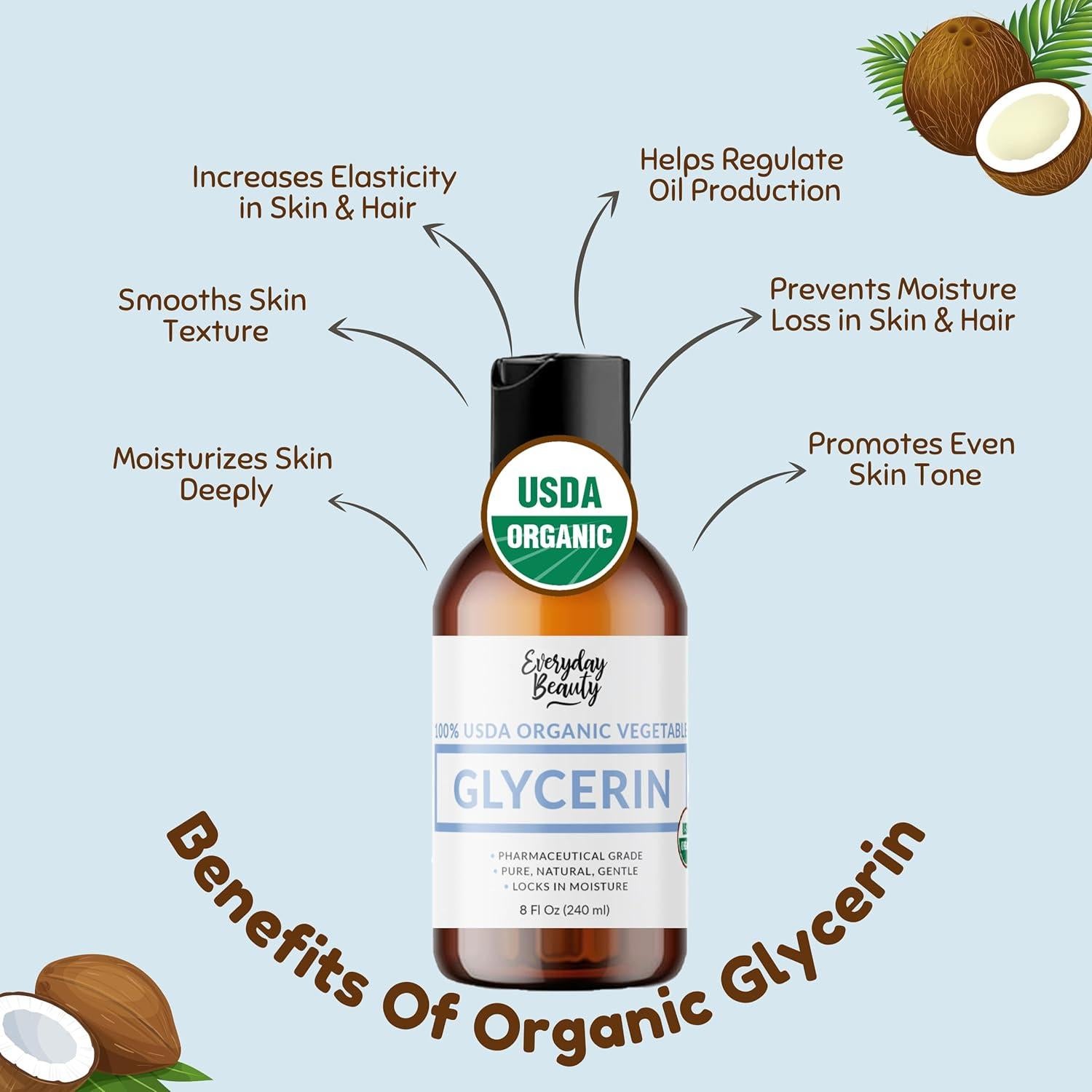 Glicerina 100% Orgánica Belleza Diaria 236.6 ml Hidratante