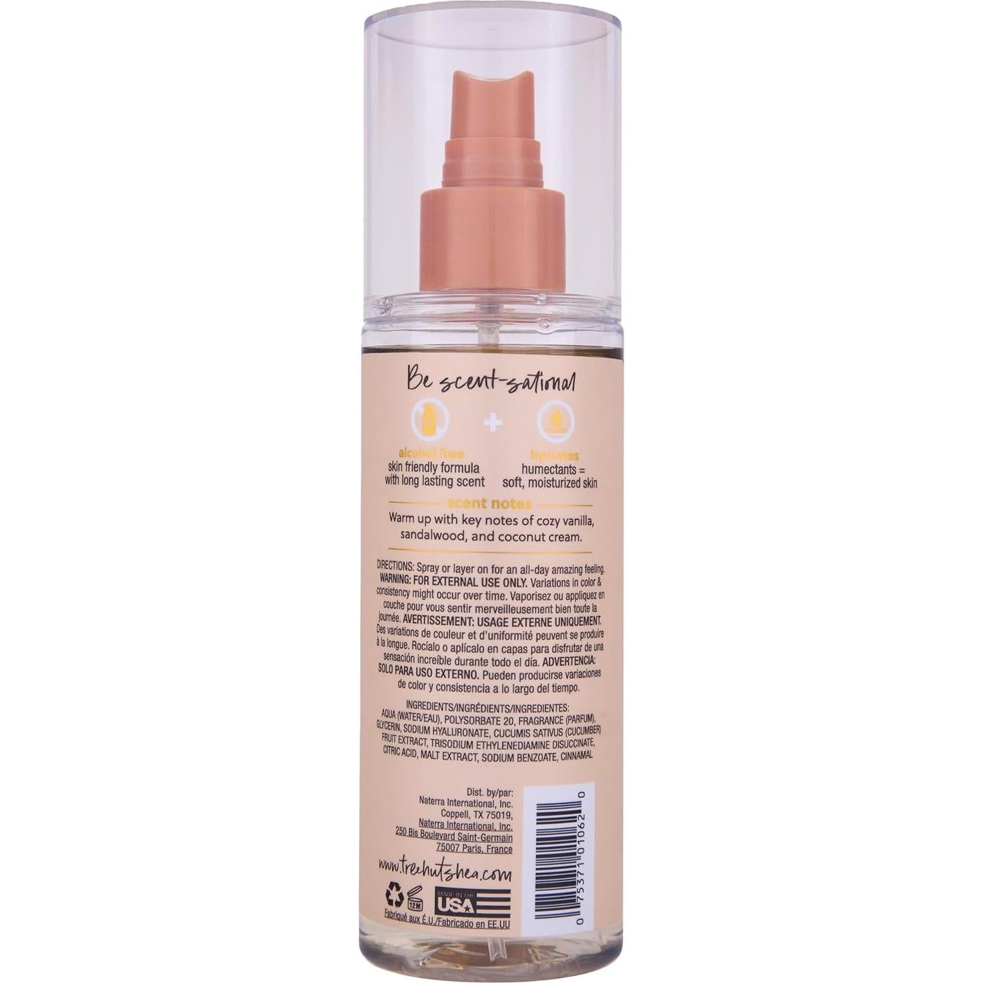 Bruma Aromática Tree Hut Vainilla 177 ml Hidratante Libre de Alcohol