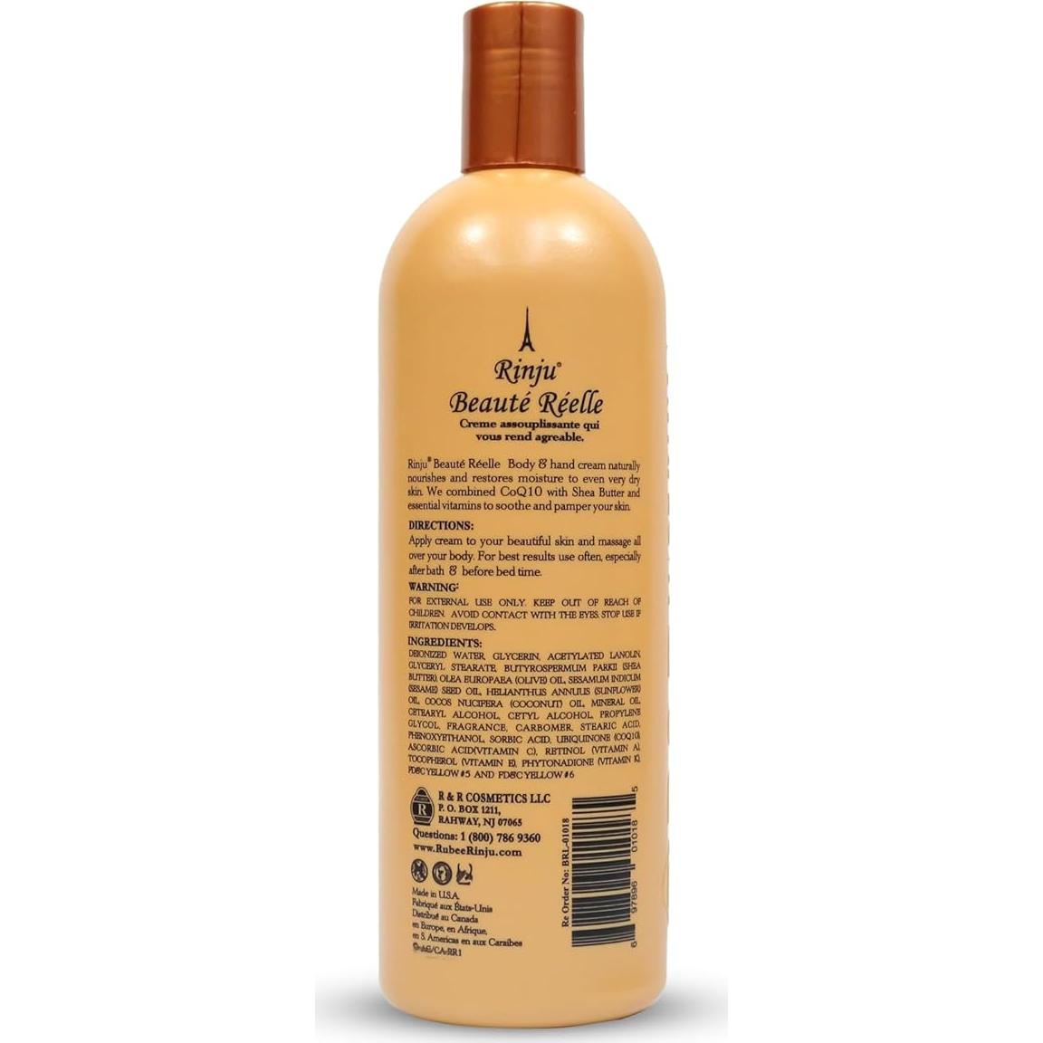 Crema Hidratante Corporal y de Manos Rinju Beauté Réele 453g