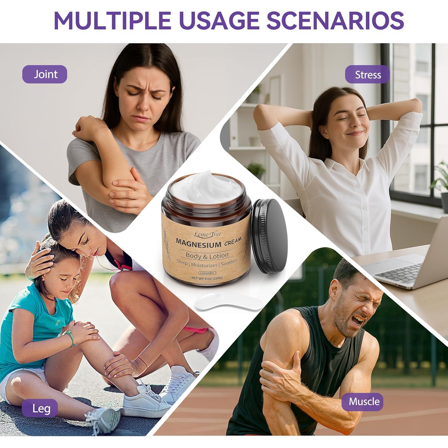 Crema de Magnesio LemeTree 258g - Loción Tópica Relajante