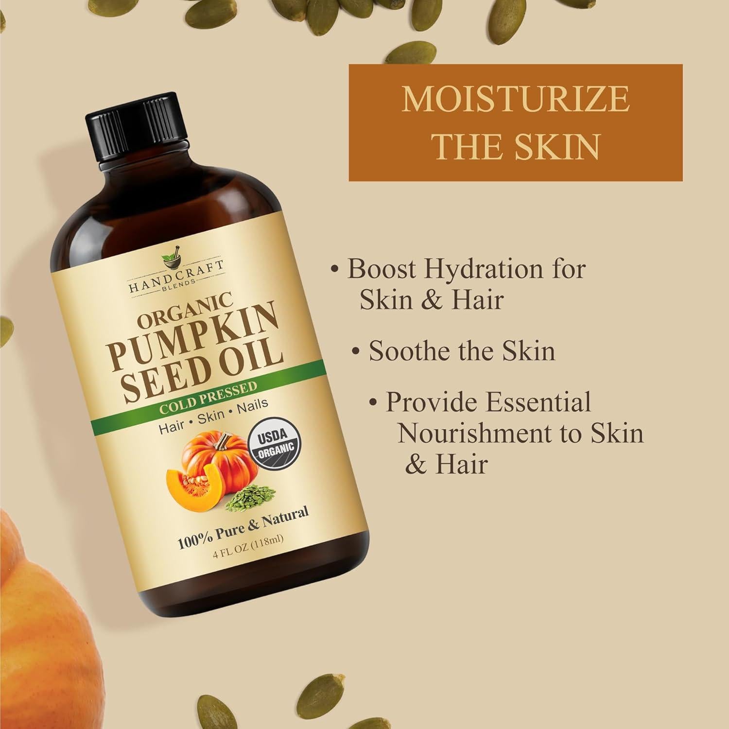 Aceite de Semilla de Calabaza Orgánico Handcraft Blends 118 ml