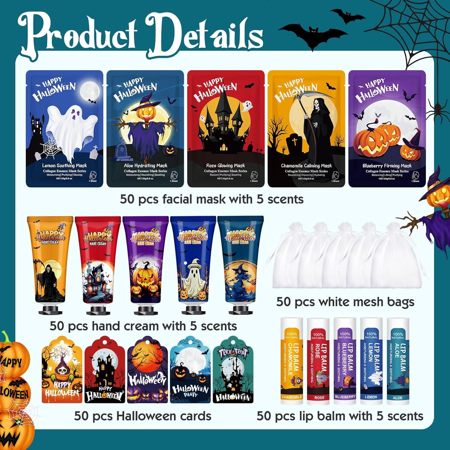 VESPRO 50 Juegos de Crema de Manos y Mascarilla Facial Halloween