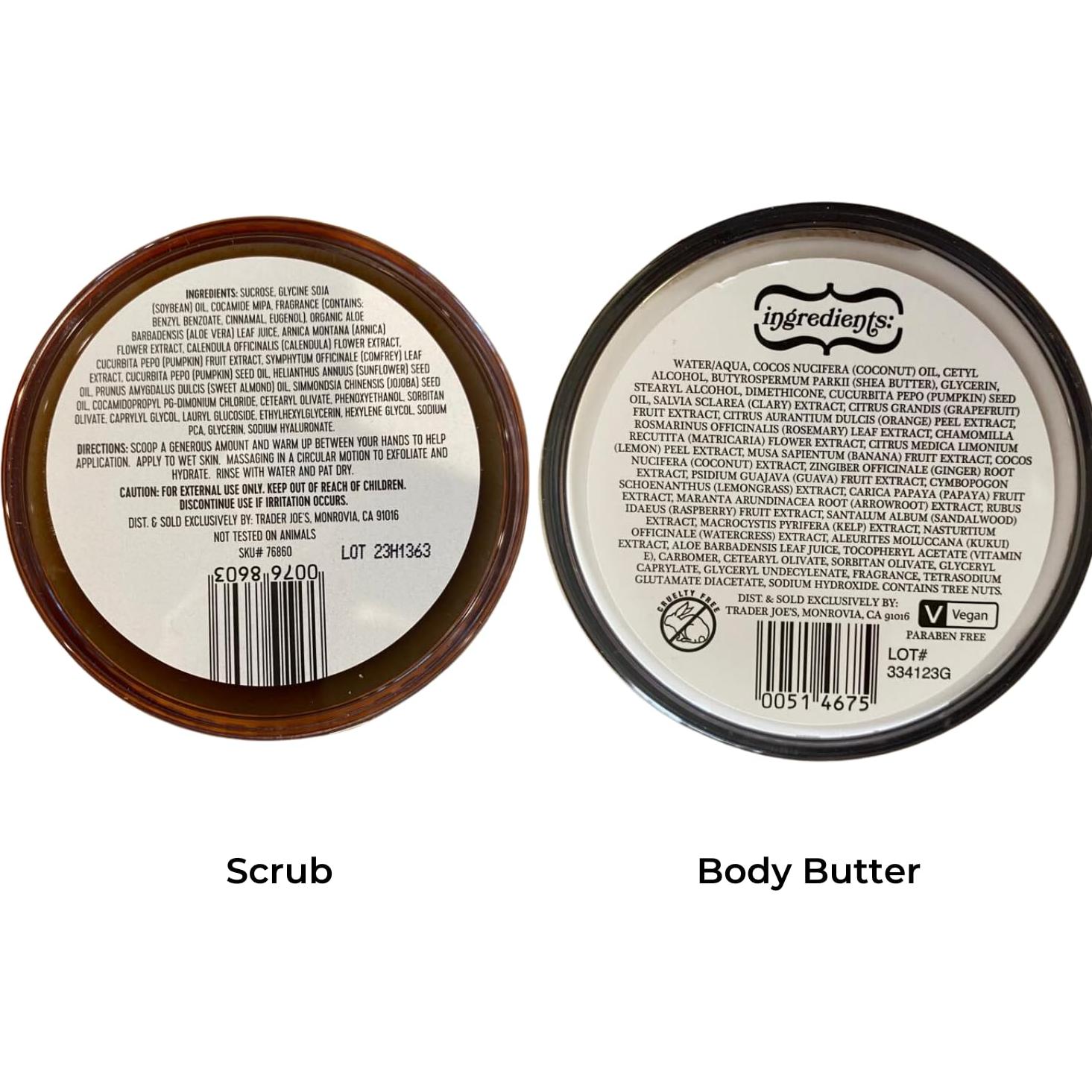 Set Exfoliante y Manteca Corporal de Calabaza Trader Joe's 227 g