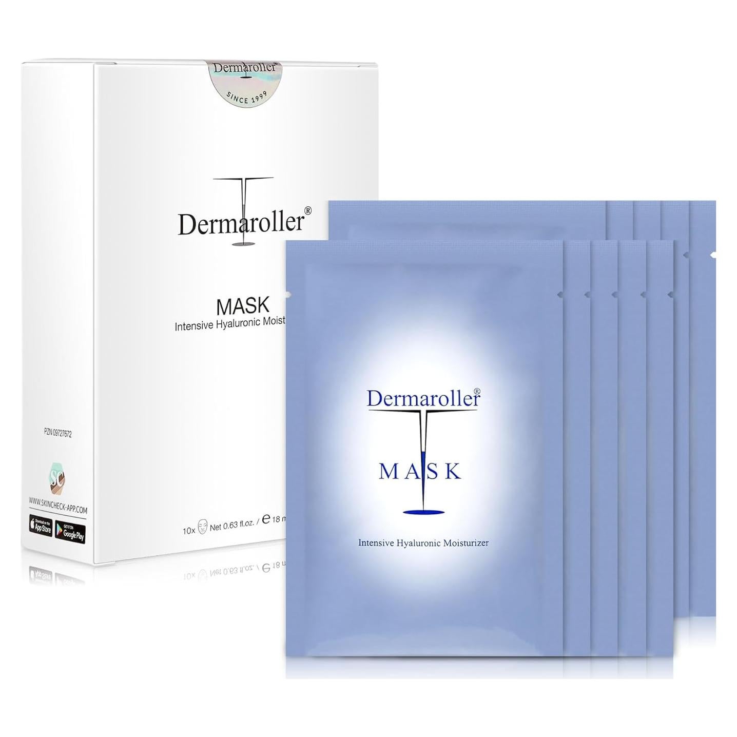 Mascarillas de Seda Dermaroller con Ácido Hialurónico - 10 Unidades