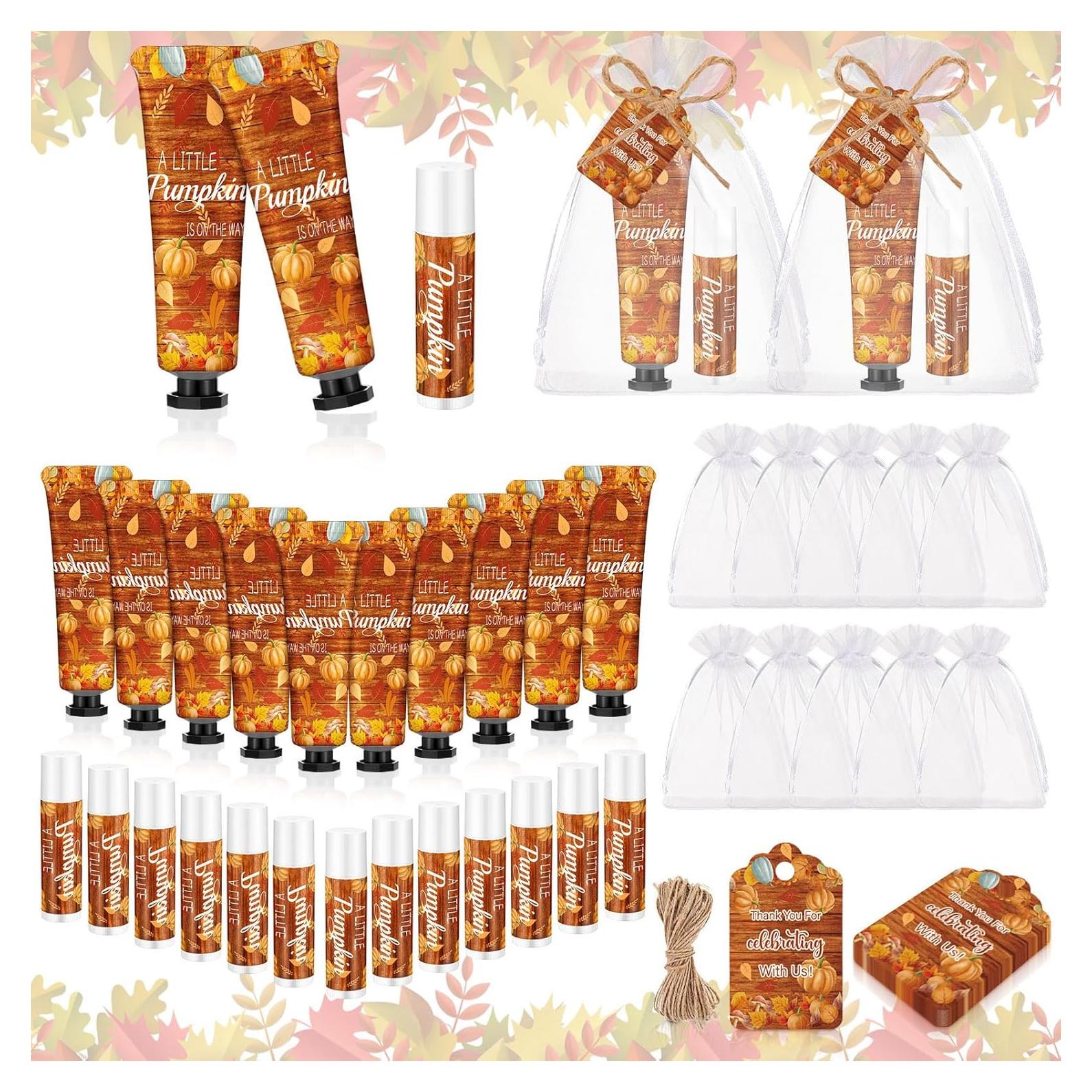 24 Sets Crema de Manos y Bálsamo Labial Calabaza Dansib