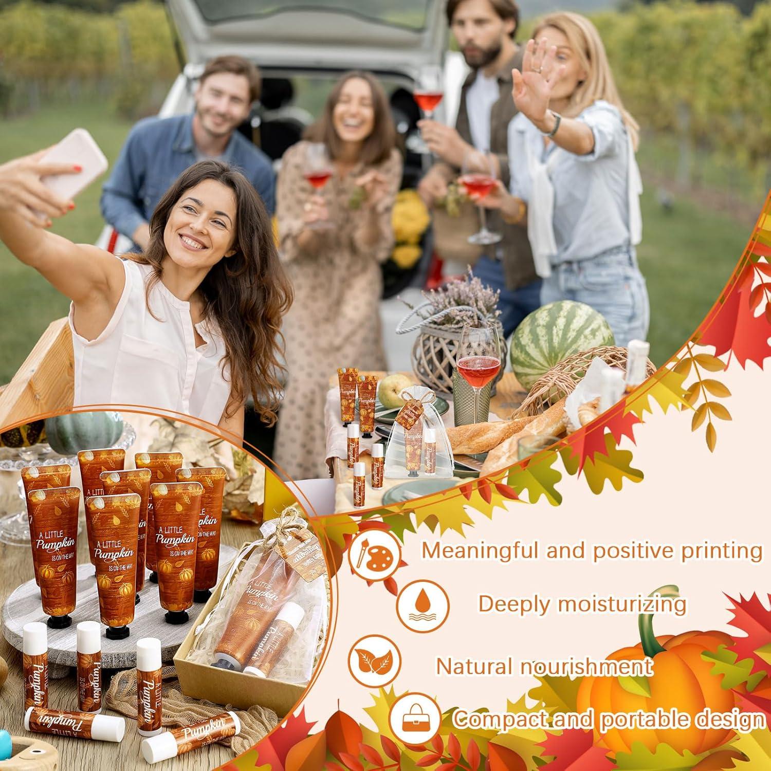 24 Sets Crema de Manos y Bálsamo Labial Calabaza Dansib