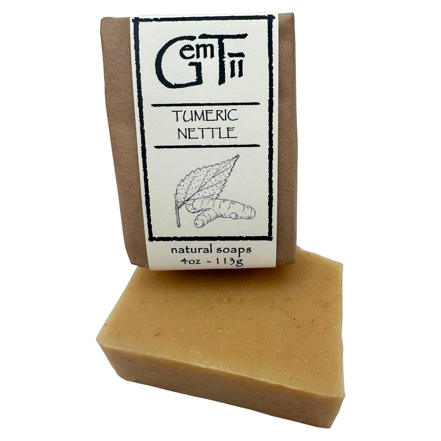 Jabón Natural de Cúrcuma y Ortiga - Hecho a Mano 113g