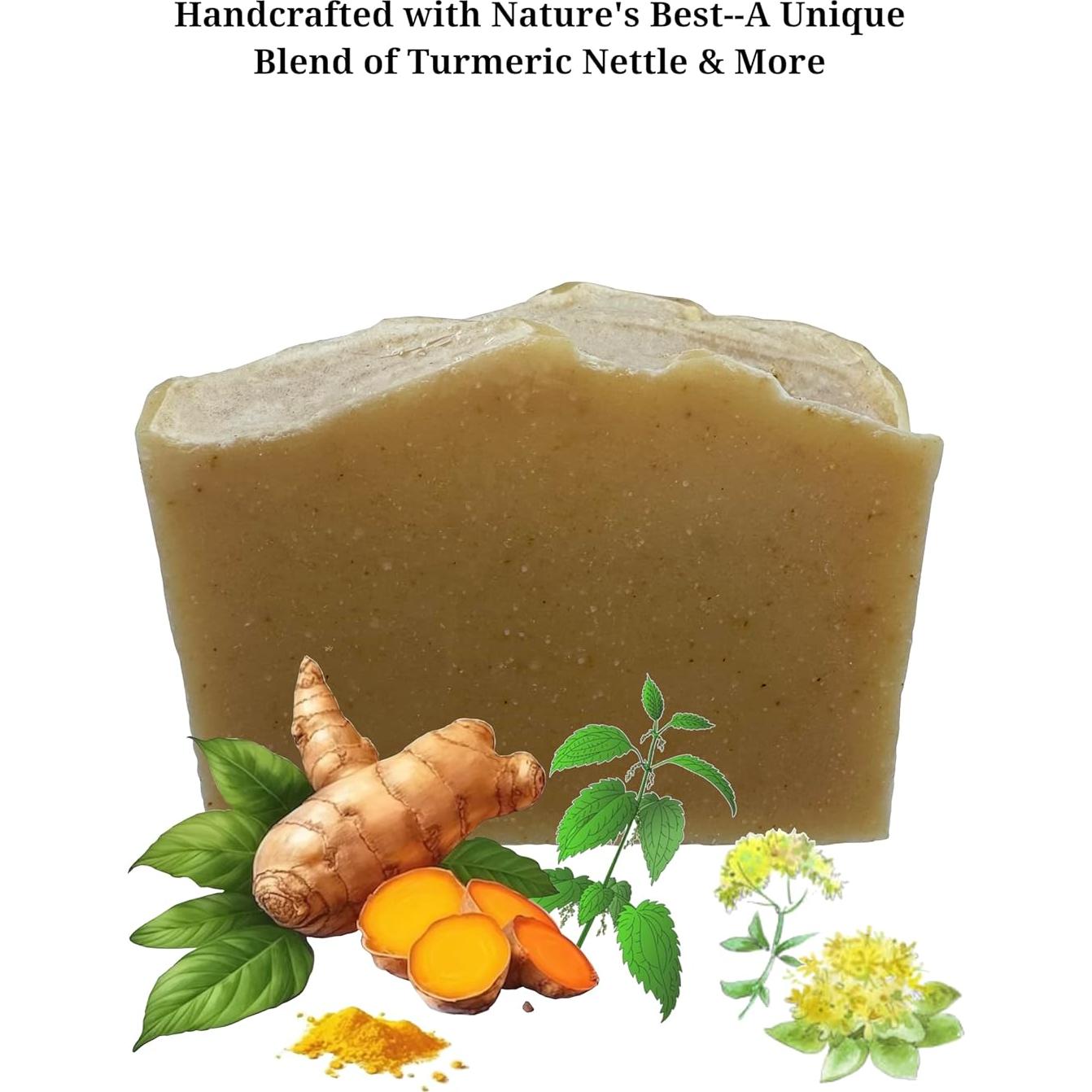 Jabón Natural de Cúrcuma y Ortiga - Hecho a Mano 113g