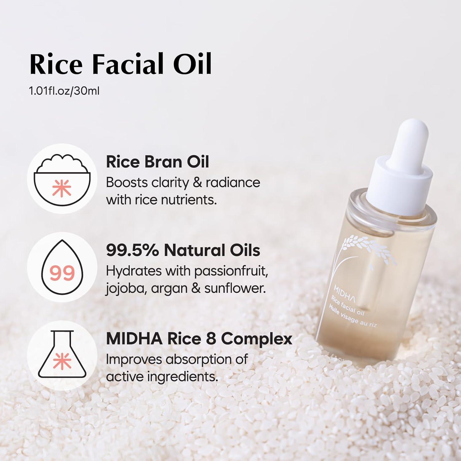 Aceite Facial Hidratante Midha 30ml - Arroz Natural 99.5%