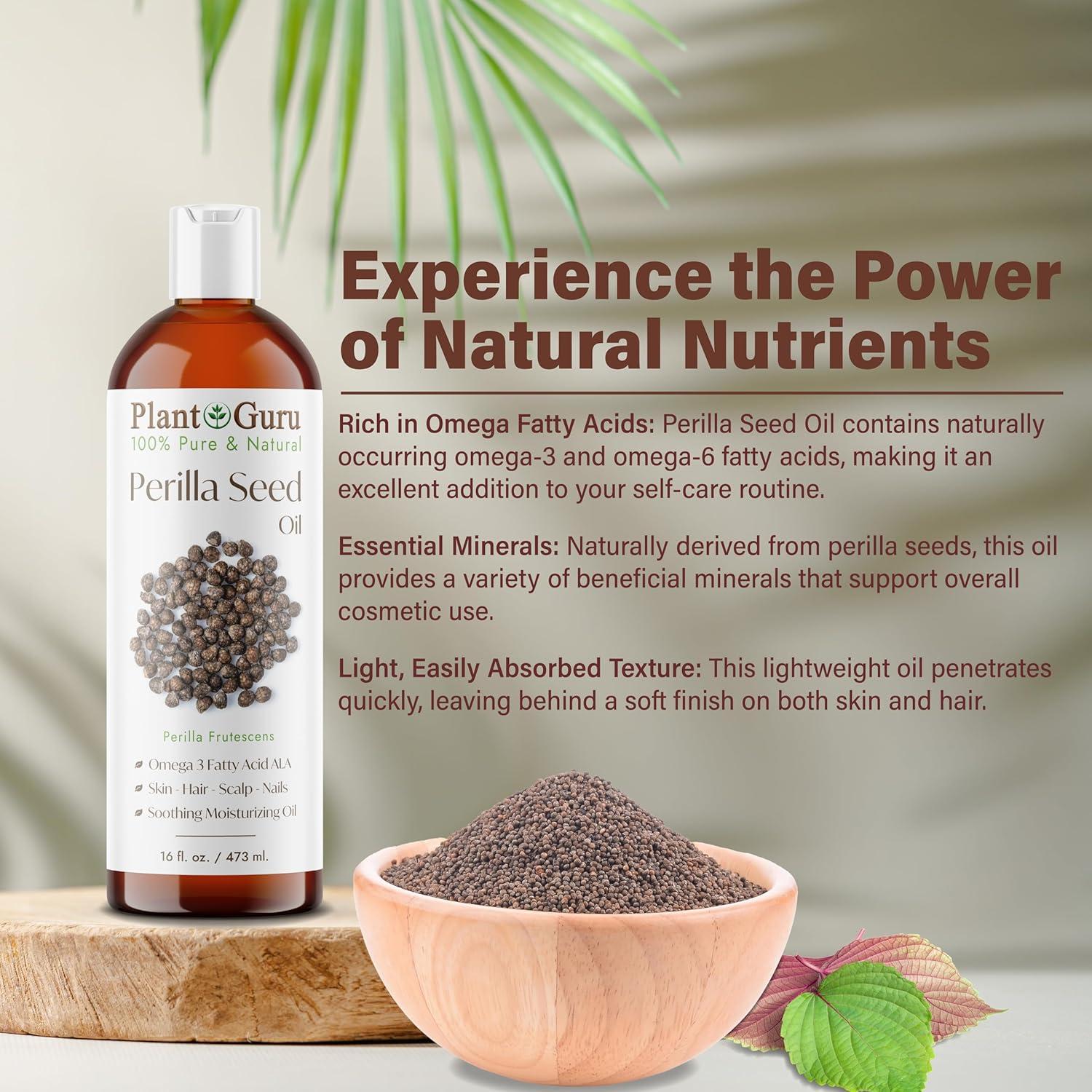 Aceite de Semilla de Perilla Plant Guru 118 ml Prensado en Frío 100% Puro