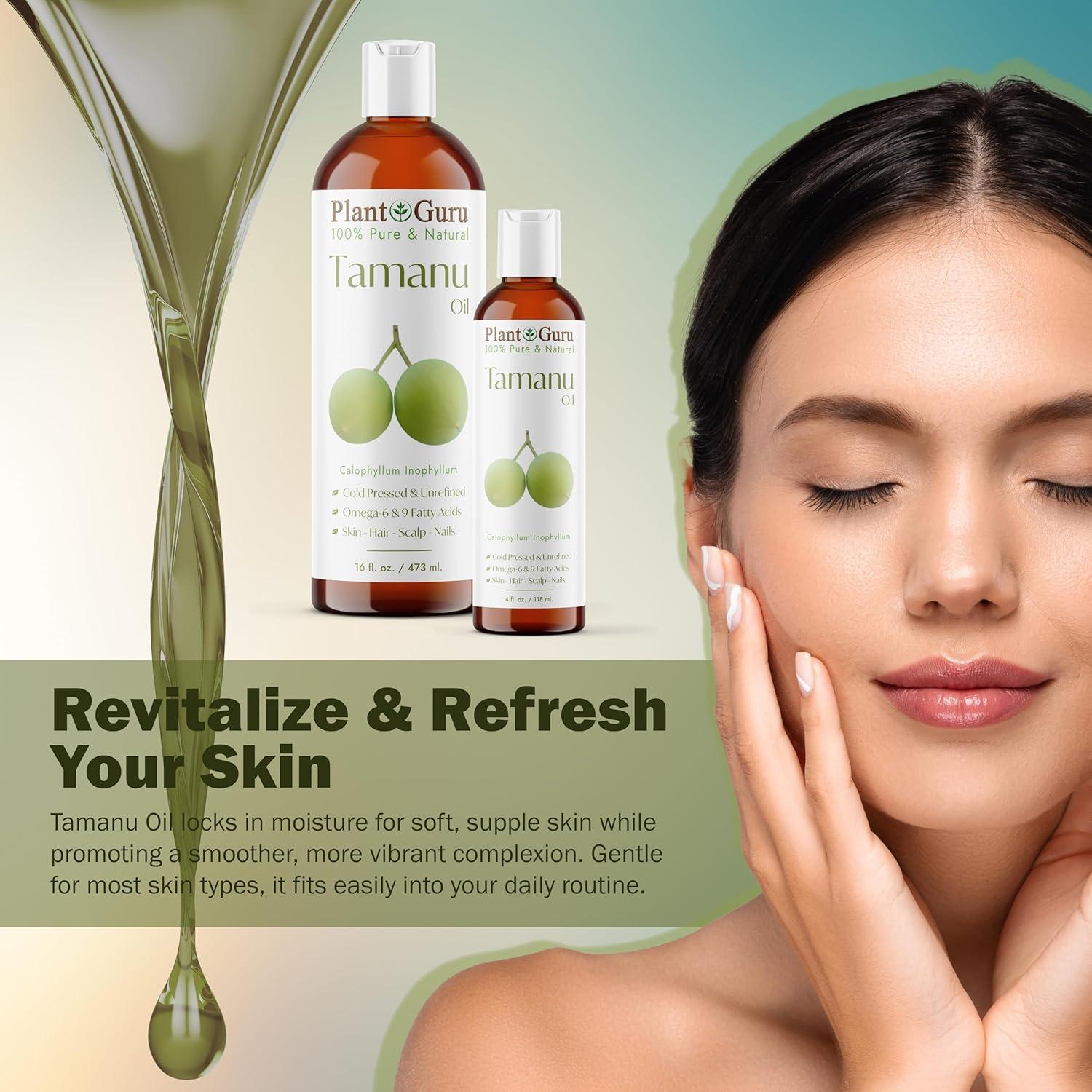 Aceite de Tamanu 236.6 ml Prensado en Frío 100% Puro Natural