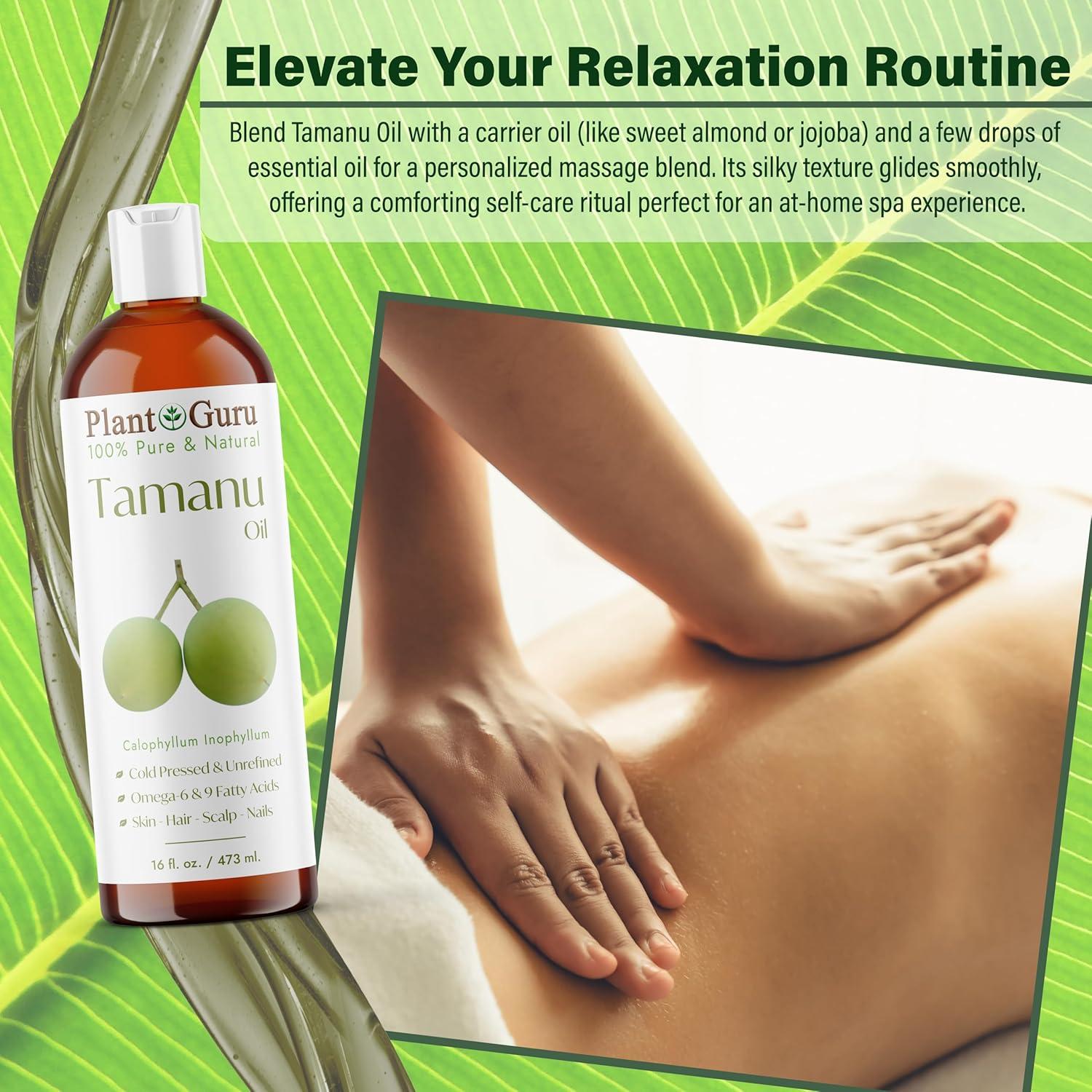 Aceite de Tamanu 236.6 ml Prensado en Frío 100% Puro Natural